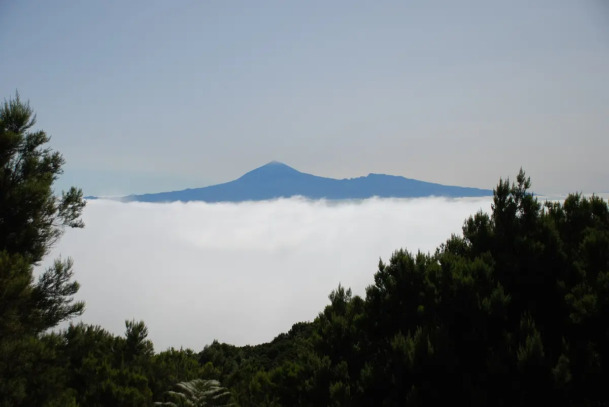 Volcanic rock formations and Mount Teide in Teide National Park