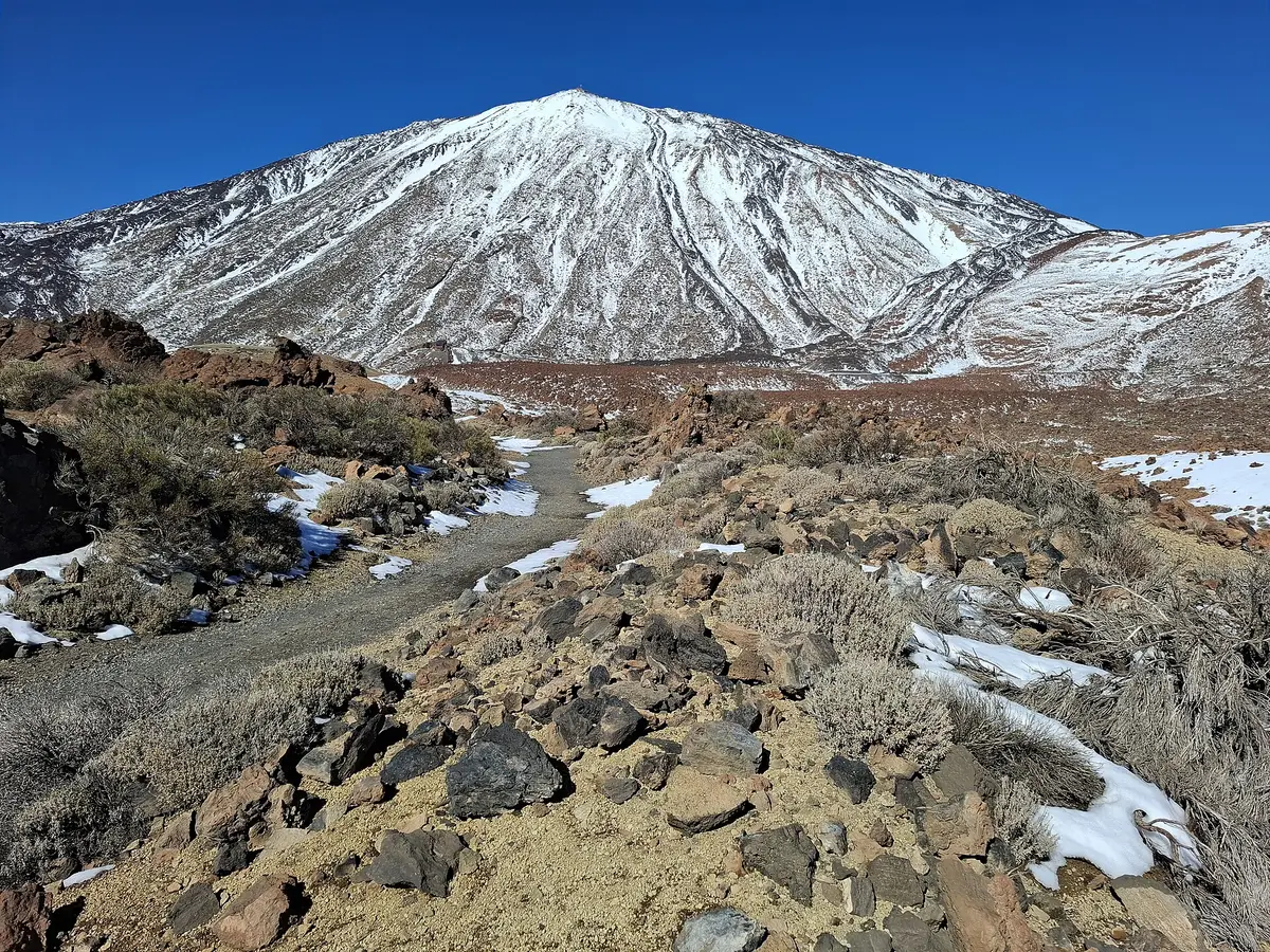 Mount Teide rising above the volcanic landscape of Teide National Park
